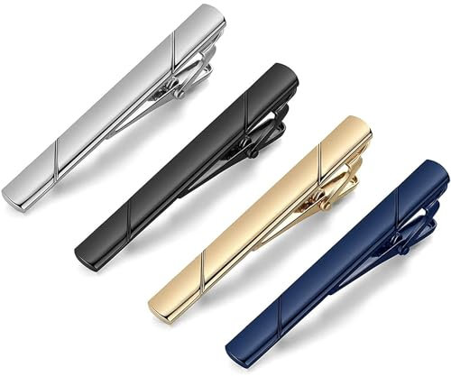 Klassische Krawattenklammern,4 Stück Anstecknadel Herren Anzug krawattennadel Krawattennadel Bar Clip Hochzeit Geschäft Krawattenzubehör für Business Hochzeit Bar und Alltag