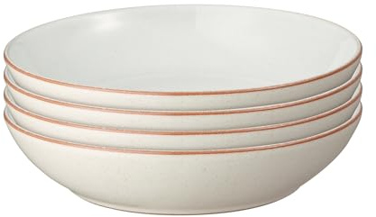 Denby - Heritage Atrium Pasta Bowls Set of 4-22cm Diameter - Dishwasher & Microwave Safe, Oven Proof Stoneware Dishes for Dinner, Lunch, Noodles, Rice - Ceramic Chip Resistant for Everyday Use