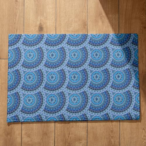 EHOMERY Schmutzfangmatte XXL Innen Türmatte XL Mandala Schmutzfangmatte Außen Türmatte Weihnachten 45x75cm, rutschfeste Dekorative Fußmatte Aus Plüschbaumwolle