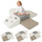 COSTWAY 6 TLG. Schamstoff Bausteine Kinder, Softbausteine mit Kletterfelsen zum Klettern & Krabbeln, Riesenbausteine aus Schaumstoff, Großbausteine Kletterblöcke für Innenbereich (Weiß)