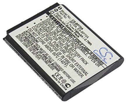 Peakbatt BP-70A, BP-70EP, EA-BP70A, SLB-70A, 740mAh Batterie de rechange pour Samsung AQ100, DV100, DV101, DV150, DV150F, DV90, EC-MV800ZBPBUS, EC-PL120ZBPBUS, EC-SL50ZZBPBUS