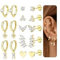 Roheafer 8 Paar Gold Ohrringe Set für Damen Hypoallergene 316L Chirurgenstahl Medizinische Ohrstecker Flacher 14K Vergoldet Stecker Cartilage Ohrringe