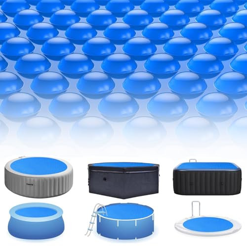 Copertura per piscina a bolle solari da 3 m per piscine fuori terra, protezione rotonda con tappetino termico galleggiante per piscina, vasca idromassaggio e spa