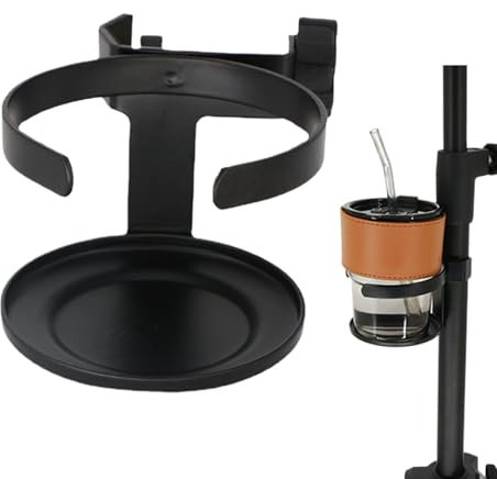 Getränkehalter, Mikrofon Stand Drinkholder, Mehrzweck Tasse Halter, Becherhalter für Mikrofon und Notenständer, Klemmhalter Flaschenhalter für Kaffee Reisebecher und Wasserflasche