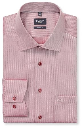 OLYMP Herren Businesshemd Regulär 128084 | Hemd, Manschette, Modern Fit, 100%Baumwolle