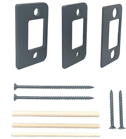 1 Set Door Strike Plate, 3 Different Thickness Standard Door Strike Spacer Shim Plates for Fix Door Won’t Stay Closed, Block Access to Latch