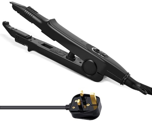 Hair Extensions Iron,Professional Electrothermal Hair Extension Tools,Heat Connector Wand for Application and Removal of U/I/T/Flat TIP Hair, 80℃-200℃ Temperature Adjust (Black)