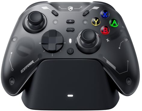ECHTPower Wireless Gaming Controller PC -TMR Hall Effect Joystick, 2.4G & Wired 1000Hz Polling Rate, 1200mAh Battery, Turbo/Vibration, ABXY Swap, Back Buttons- for PC/Switch/iOS/Android