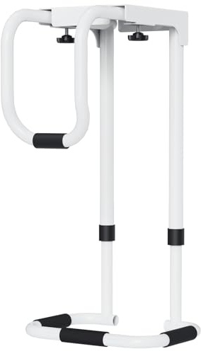 Univivi Verstellbare PC Halterung unter Schreibtisch, Weiß | Höhenverstellbar 40-63cm, Mit Schutzpolster, Heavy Duty Computergehäuse-Halterung, Bis zu 30 KG