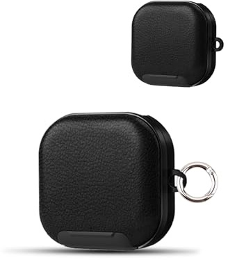 Case for Samsung Galaxy Buds 4/Samsung Galaxy Buds 4 Pro Wireless Earbuds,daunke Dermal scaffold Protective Cover,Case with Round buckle,Full Protection,Black