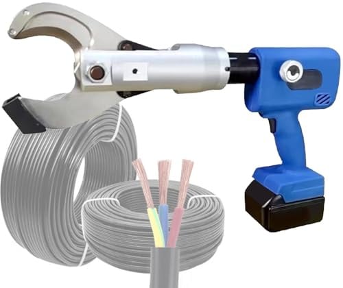 GmhXylophyte Akku Hydraulische Kabelschere, 80kn Kabelschneider Elektrischer Drahtschneider Drahtschneidewerkzeug FüR Max 65mm Kupfer/Aluminium Gepanzerte Kabel