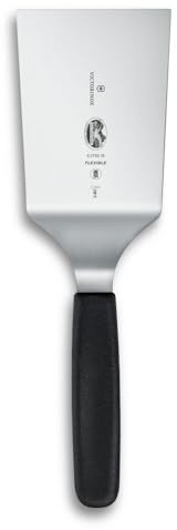 Victorinox Grillwender Edelstahl 12 cm - Profi Bratwender - Schwarz | Quadratische Edelstahlklinge zum Wenden und Servieren von Burgern und Steaks, hitzebeständiger Griff bis 240 °C.