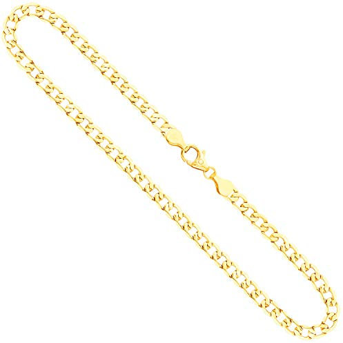 EDELIND Goldkette Herren 333 Echtgold Breite 5 mm Panzerkette Facettiert 8 Karat Gold Länge 55cm Gewicht ca. 12.7 g Halskette mit Schmuck Geschenk Box