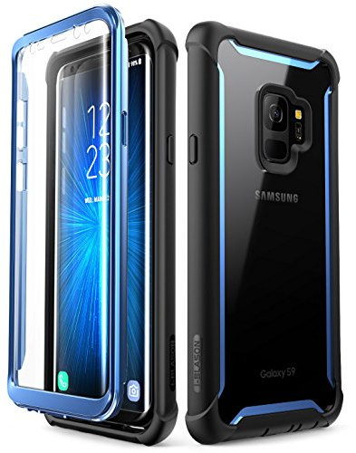 i-Blason Ares Full Body Rugged Protector Bumper Case for Samsung Galaxy S9 (2018 Release), Black/Blue