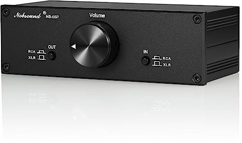 Nobsound Mini préampli passif Fully-Balanced/Single-Ended ; Préampli Hi-Fi ; Contrôleur de volume XLR/RCA pour haut-parleurs actifs (noir)