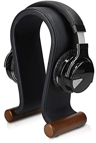 Navaris Universal Kopfhörerständer mit Kunstleder Bezug - Kopfhörer Halter Gaming Headset Halterung - On Ear Headphone Stand - in Schwarz
