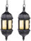 Nuptio Linterna Vela Colgante Candelabros Vela Té 2 Piezas Retro Marroquí Linternas Metal Vintage para Velas, Linternas Jardín Negras Portavelas para Decoraciones Navideñas Halloween Ramadán