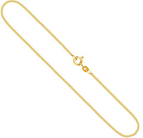 EDELIND Goldkette, Panzerkette flach Gelbgold 375 / 9K, Länge 45 cm, Breite 1.2 mm, Gewicht ca. 2 g., NEU