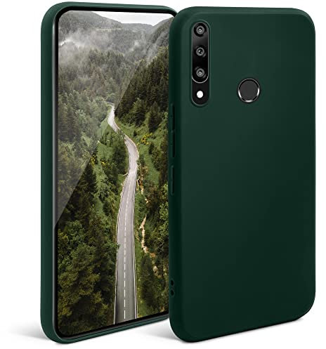 Moozy Minimalist Series Silikon Hülle für Huawei P Smart Z und Honor 9X, Dunkelgrün - Mattes Finish, Dünne, Weiche TPU-Handyhülle Schutzhülle
