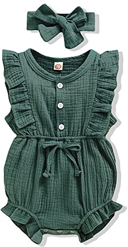 Renotemy Infant Romper Baby Girl Clothes 3-6 Months Cotton Blend Outfits
