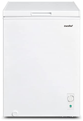 COMFEE' 99L RCC100WH1(E) Congelatore a pozzetto a libera installazione con sistema di raffreddamento D+, termostato regolabile, adatto per scantinati e garage
