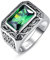 Yaresul 6.85ct Ringe Herren von Simulierte Smaragd Herren Ringe 925 Silber Vintage Keltische von Ringe Männer für Verlobungsring Herren für Männer Größe56(17.3)