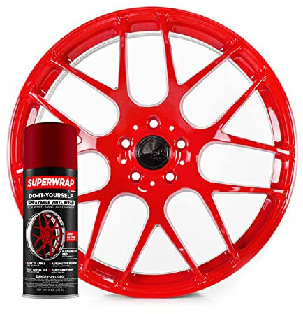 ITC International Tool Company Superwrap Vinyl Spray Paint Wrap For Alloys Badges Calipers And Mirrors 325ml (Maranello Red)