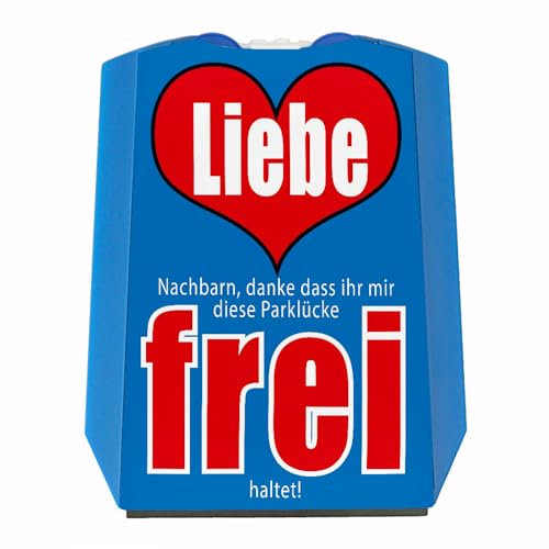 Parklücke freihalten Parkscheibe mit Botschaft an die Nachbarn Variante 1 mit 2 Einkaufswagenchips EIN lustiger Hinweis an die Nachbarschaft