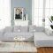 OKJK Samt Sofaüberwurf Stretch All-Inclusive Couchbezug Eckcouch, Wohnzimmer Vier Jahreszeiten universeller l Form Sofabezug, Pflegeleichter Sofaschutz (Light Gray,Part B-B 190-230cm)