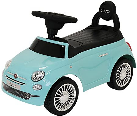Bandits & Angels Rutschauto FIAT 500 Retro Mint ab 1 Jahr für Jungen und Mädchen – Mintfarbenes Rutschauto für Kinder – mit Hupe – für drinnen und draußen