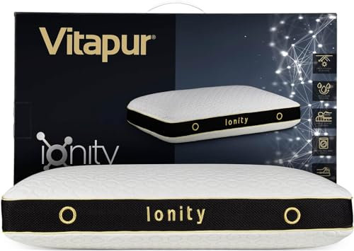 Vitapur Kopfkissen 40 x 60 cm, IONITY I Silberner selbstreinigender Stoff mit Bambus-Aktivkohle für EIN einwandfreies Schlafklima I Kopfkissen by