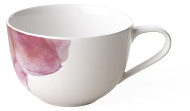 Villeroy & Boch Taza Para Desayuno Rose Garden, 14,5 X 11 Cm, Porcelana Premium, Blanco/Rosa