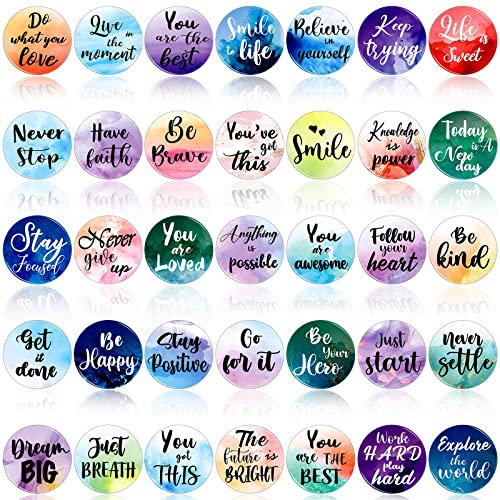 35 Pcs Christian Magnets Inspirational Refrigerator Magnets Motivational Fridge Magnets Round Quotes Spiritual Magnets Bible Verse Magnets for Locker Fridge Refrigerator Supplies (Inspirational Words)