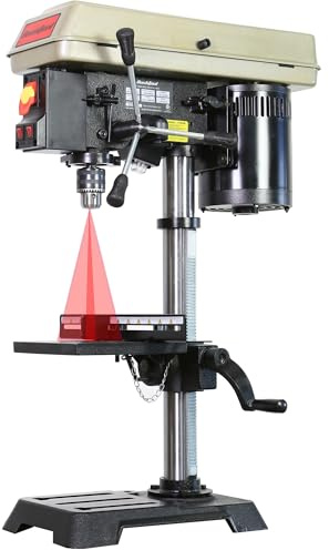 BUCKTOOL 10-Inch Drill Press 6.2 Amp 3/4 HP Bench Drill Press 5-Speed Benchtop Drilling Machine with LED Work Light