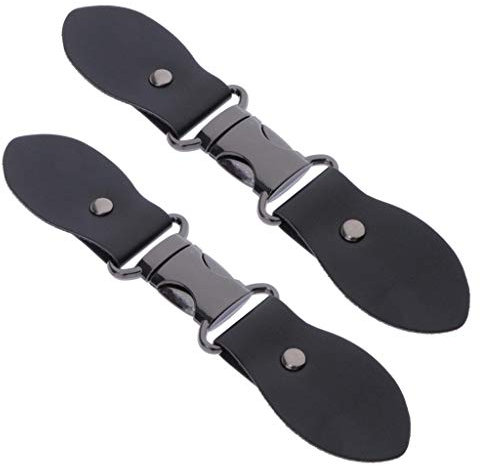 2 Stück Knebelknöpfe zum Aufnähen aus PU-Leder, Schwarz