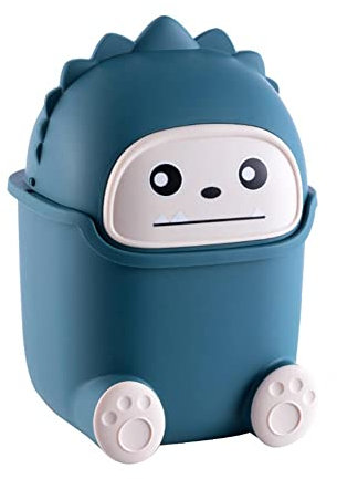 Mini Poubelle De Bureau Avec Couvercle, Poubelle De Table Portable, Poubelle De Table De Maquillage, Poubelle Bureau, Petite Poubelle de Salle De Bain,pour Chambre à Coucher,Bureau,Salon (Bleu foncé)