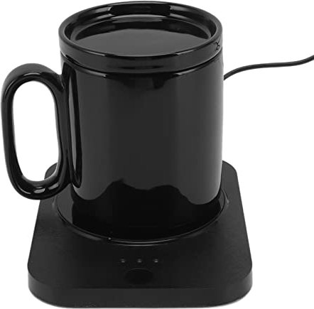 Calentador de Tazas de café, Control de Temperatura USB Calentador de Tazas de café para la Oficina y el Escritorio, Memoria, Apagado automático Taza Inteligente a Prueba de Agua (Negro)