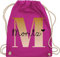 Turnbeutel Rucksack - Initialen - Name und Buchstabe - Unisize - Fuchsia - turnsack kindergarten alphabet turn beutel stoffsackerl schule kindergartentasche bedrucken lassen stoff
