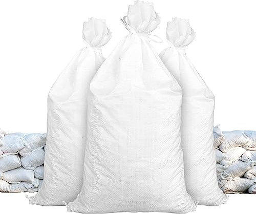 JMIATRY 30 Pcs Sac Gravat 55 x 90 CM, Sac a Gravats Blanc, Sac de Sable pour Sable, Déchet, Protection de l’inondation (25 KG)
