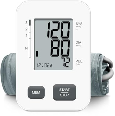 Value Health Blood Pressure Monitor - Upper Arm Fully Automatic Medical BPM for Home Use - Arrhythmia Irregular Heartbeat Detection - 2 User Memory Function - Large Cuff 22-40cm - LCD Display