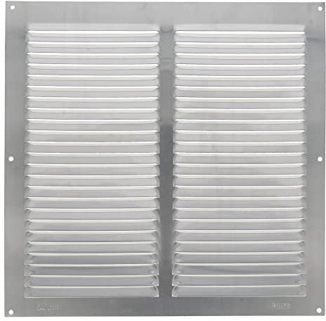 Amig - Griglia Quadrata in Alluminio, Griglie di ventilazione per uscita d'aria, Ideale per tetto di cucina e bagno, Misure: 300 x 300 mm, Colore: Argento