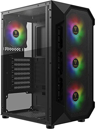 GAMDIAS Boitier Moyen Tour ATX Aura GC1 RGB Avec panneaux vitrés (Noir)
