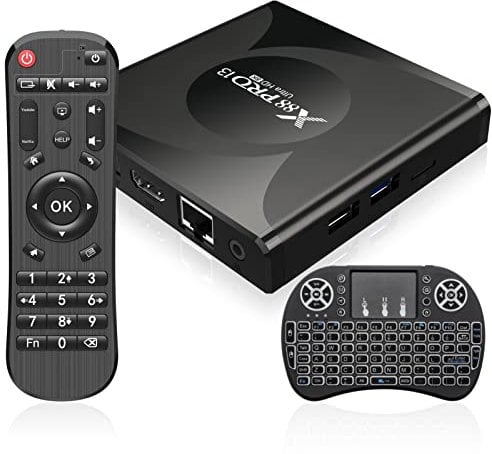 Android 13.0 TV Box, 4GB RAM 64GB ROM RK3528 Quad-Core 64bit Cortex-A53 chip 8K UHD Videos,2.4G/5G Dual WiFi Bluetooth 5.0,Smart TV Box mit Mini Tastatur