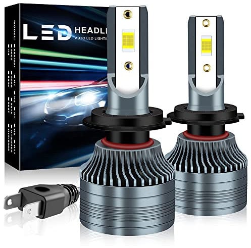 Chemini H7 LED Headlight Bulb 80W 16000LM for Car High/Low Beam Replacement Conversion Kit - High Bright Upgrade Chips, 6000K White, 2 Lamps