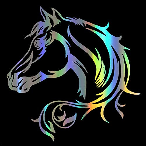 19.5*19.5cm Autoaufkleber 2 Stück Reflektierende Auto Aufkleber Pferd Dekorative Aufkleber Lustige Cartoon Auto Zubehör Tier Aufkleber Selbstklebend Fenstersticker für Auto Wand Laptop Motorrad