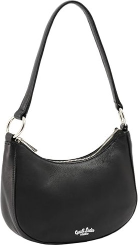Gusti Umhängetasche Leder - Kylie Damen Handtasche Schultertasche kleine Tasche Stadttasche Ledertasche Vintage Schwarz Leder