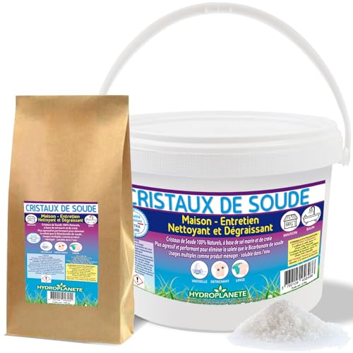 HYDROPLANETE 100 % reine Soda-Kristalle – 500 g 1 kg 2 kg 5 kg 10 kg – ökologischer Allzweckreiniger – natürliche Lösung für zu Hause