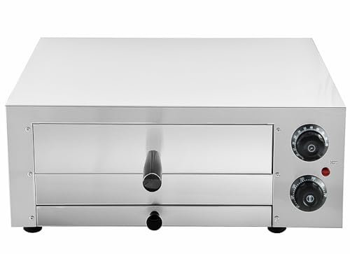 TAIMIKO Electric Pizza Oven Maker single Deck Kitchen Commercial Baking Catering With Timer,Stainless Steel (12 inch)