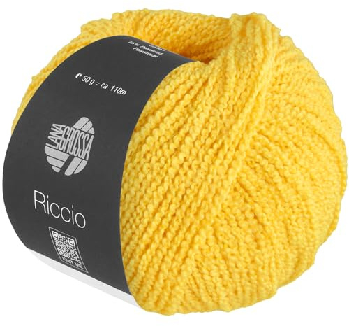 LANA GROSSA Riccio | Kuschelweiches, strukturiertes Garn aus Pima Baumwolle | Handstrickgarn aus 84% Baumwolle & 16% Polyamid | 50g Wolle zum Stricken & Häkeln | 110m Garn FB 14