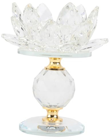 WOFASHPURET Kristall Lotus Kerzenhalter Dekoration Wohnkultur Buddha Hall Kerzenständer Schreibtisch Kerzenständer Design